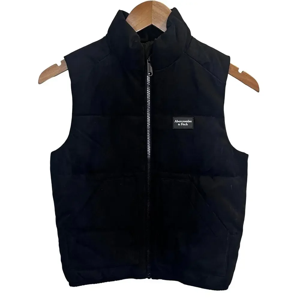 Abercrombie Kids Full Zip Vest Boys 7/8 Puffer Wind Water Resistant‎ Preppy Y2K